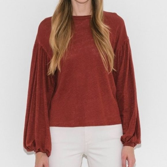 Ulla Johnson Tops - Ulla Johnson  Faye Top in Currant XL NWT